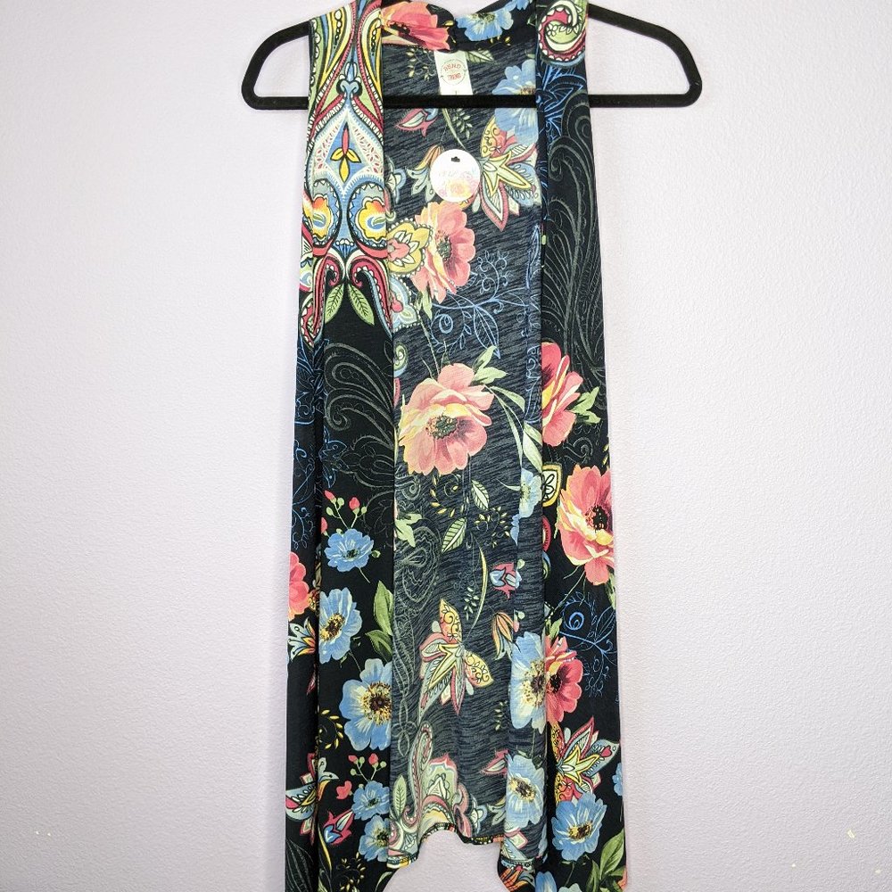 Flowy Floral Vest, Size 3XL